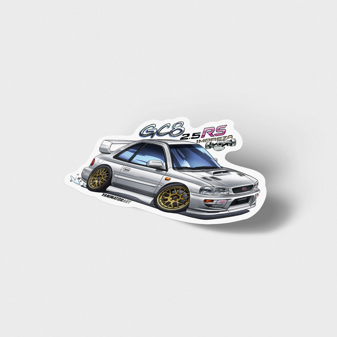 GC8 Impreza 2.5 RS 2.5RS White Vinyl Sticker
