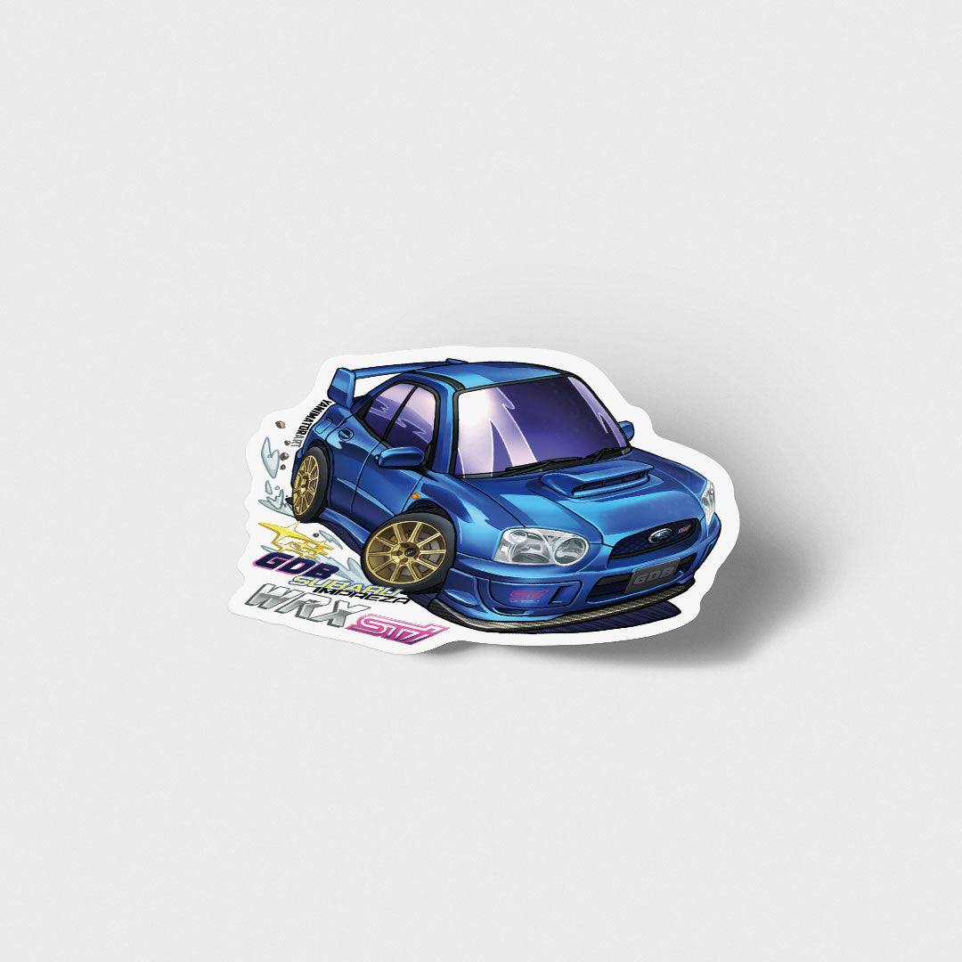 GDB Impreza WRX STI Blobeye 2004-2005 Blue Vinyl Sticker