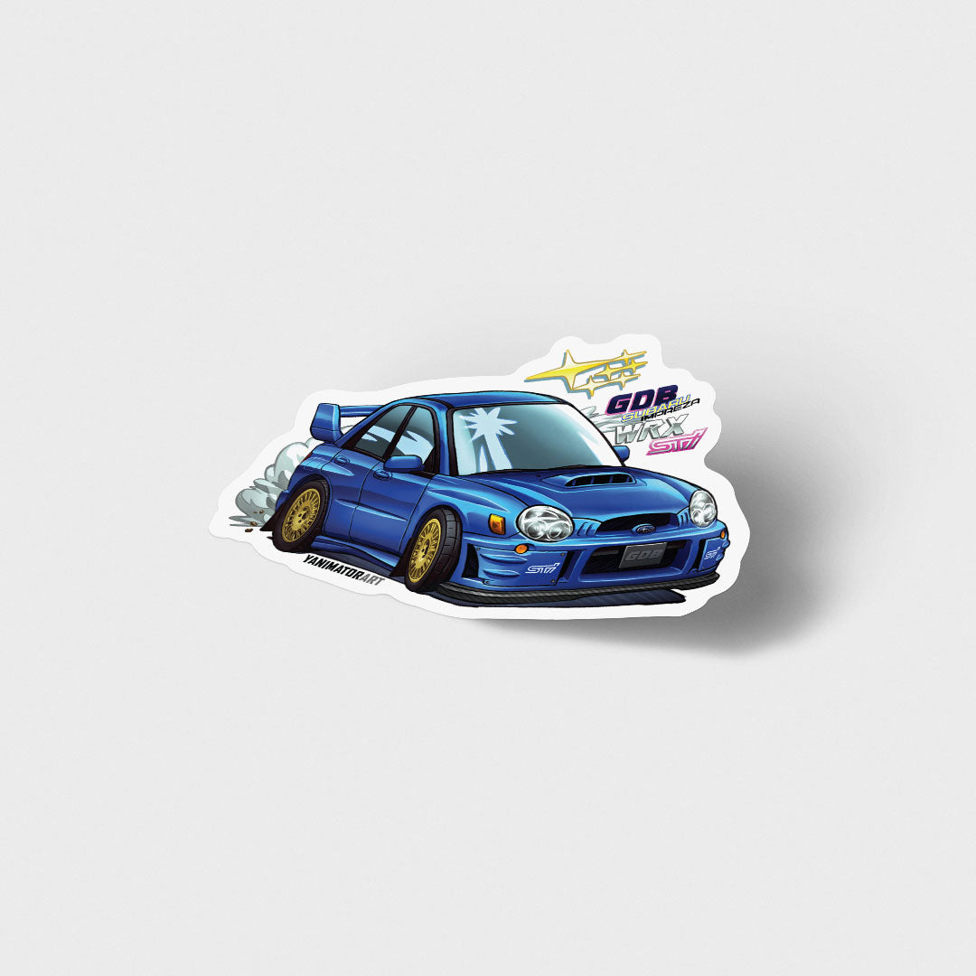 GDB Impreza WRX STI Bugeye 2002-2003 Blue Vinyl Sticker