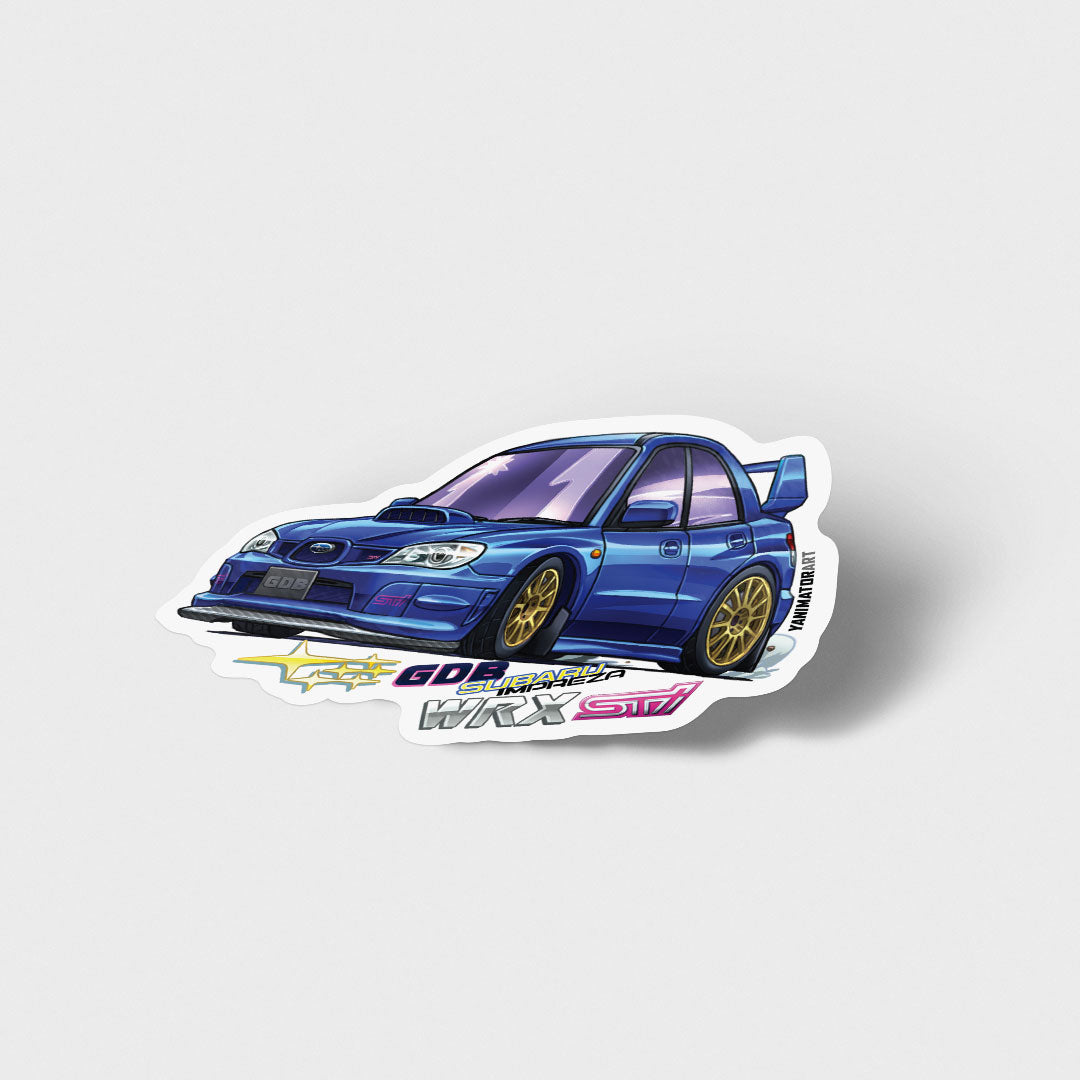GDB Impreza WRX STI Hawkeye 2006-2007 Blue Vinyl Sticker