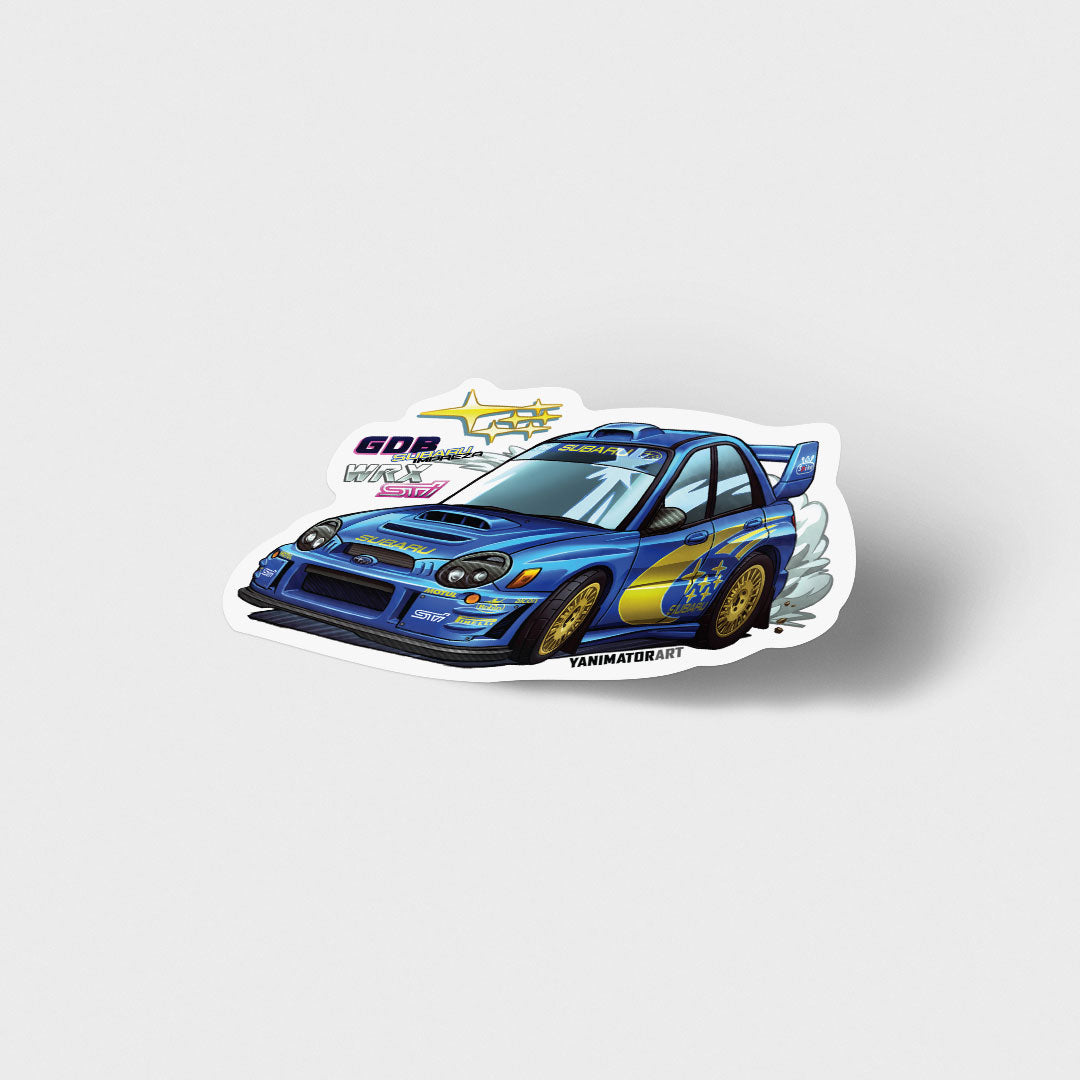 GDB Impreza WRX STI WRC Rally Bugeye 2002-2003 Blue Vinyl Sticker