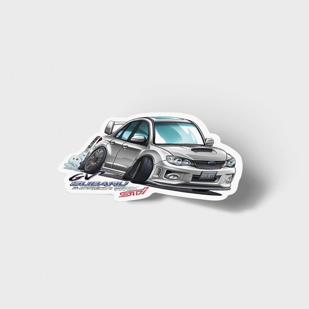 GV Impreza WRX STI Sedan White Vinyl Sticker