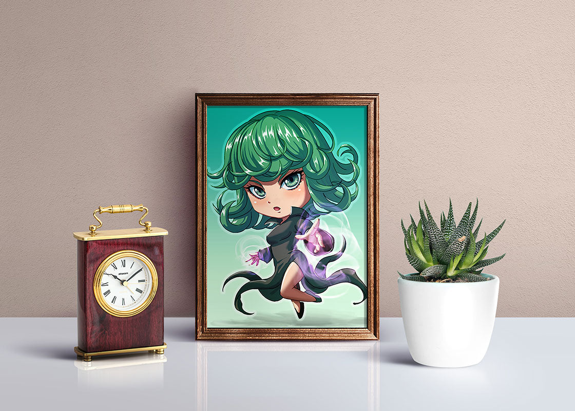 Tatsumaki Chibi Mini Print - nayukidraws