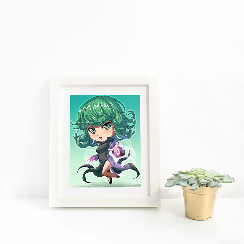 Tatsumaki Chibi Mini Print - nayukidraws