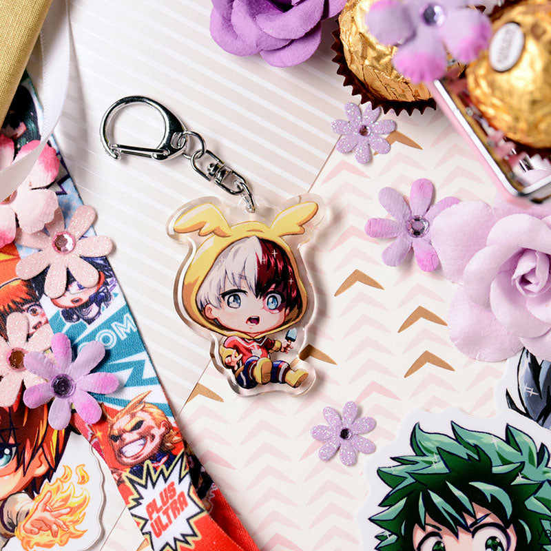 Todoroki Shoto Pajama Kigurumi Acrylic Charm Keychain