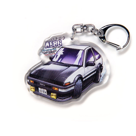 AE86 Trueno GT-Apex Carbon Fiber Hood Stage 5 Acrylic Charm Keychain