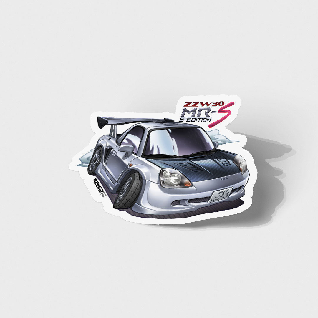ZZW30 MR-S MRS / MR-2 MR2 S-Edition w Aero Silver Vinyl Sticker