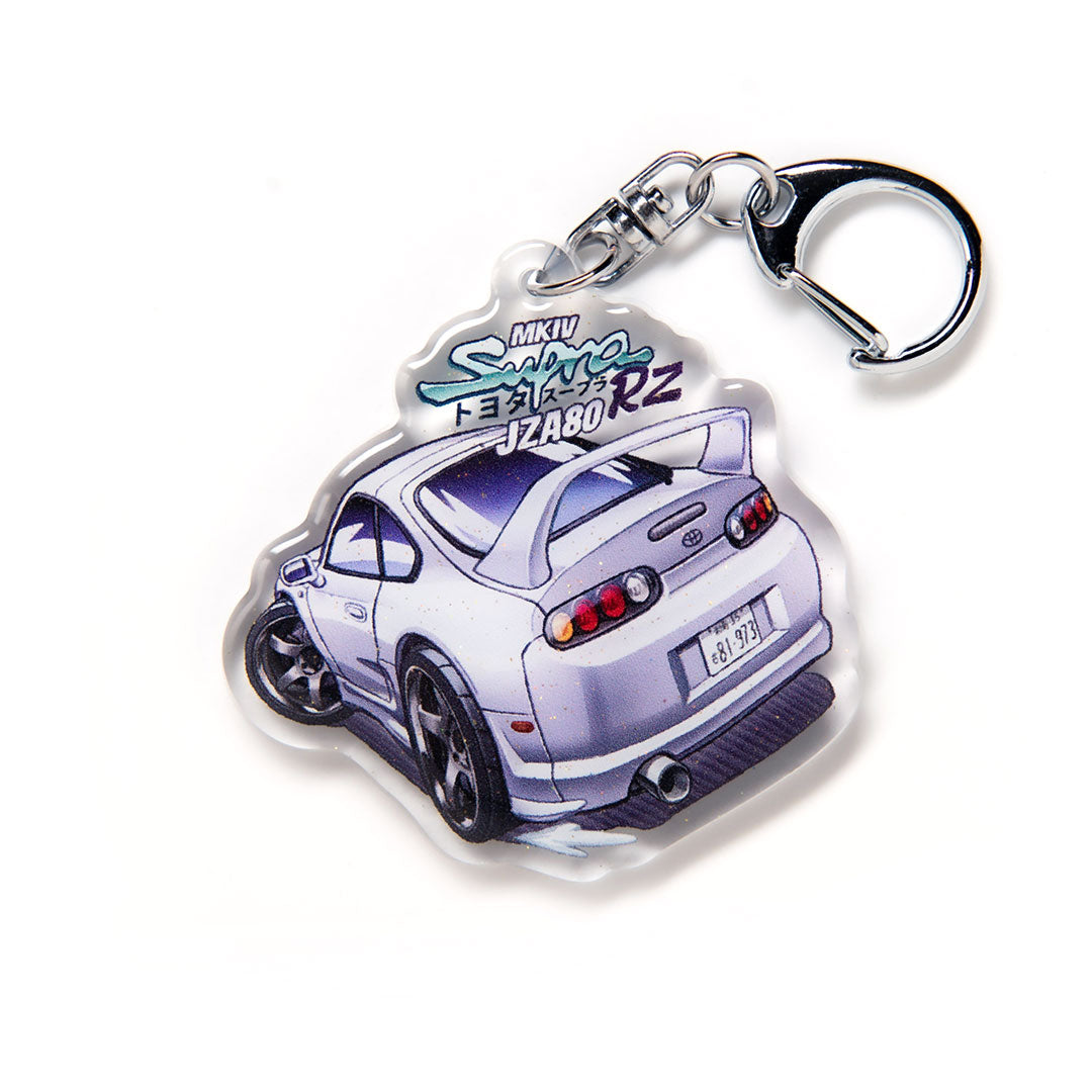 JZA80 Supra RZ MK4 Rear White Acrylic Charm Keychain