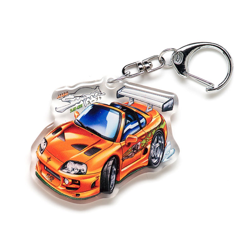 JZA80 Supra MK4 Brian FnF Orange Acrylic Charm Keychain