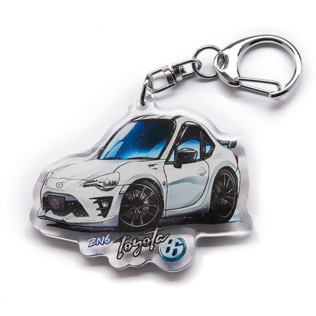ZN6 86 / GT86 FRS White Acrylic Charm Keychain