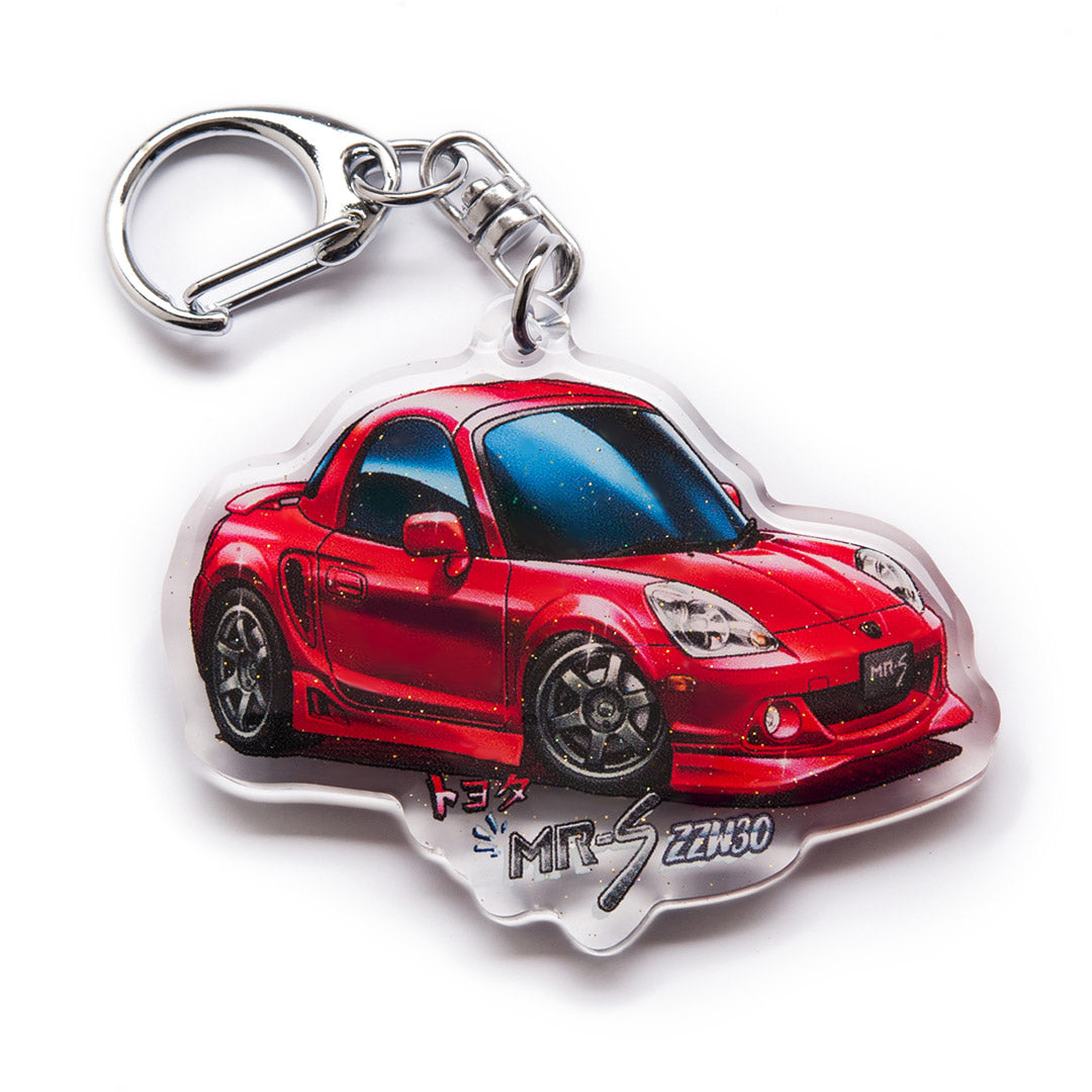ZZW30 MR-S MRS / MR-2 MR2 Syder Red Acrylic Charm Keychain