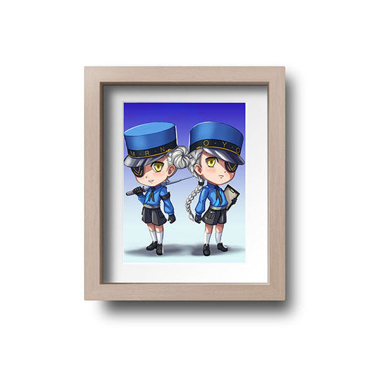 Caroline and Justine Chibi Mini Print - nayukidraws