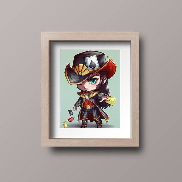 Twisted Fate Chibi Mini Print - nayukidraws