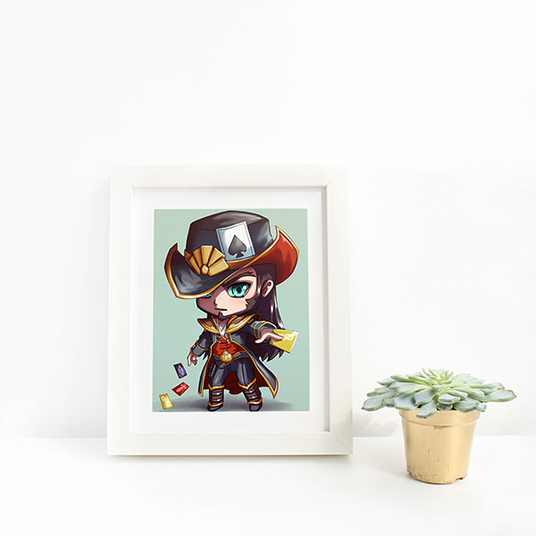 Twisted Fate Chibi Mini Print - nayukidraws
