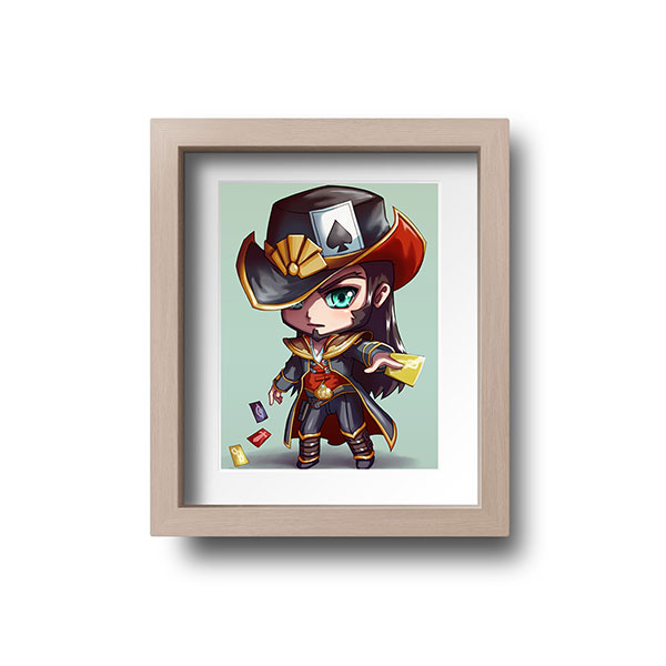 Twisted Fate Chibi Mini Print - nayukidraws