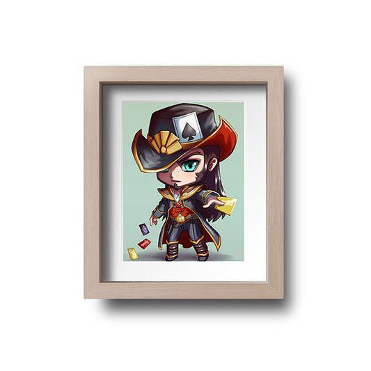 Twisted Fate Chibi Mini Print - nayukidraws