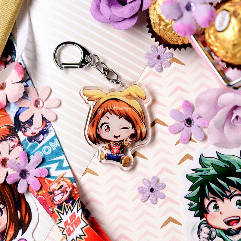 Uraraka Pajama Kigurumi Acrylic Charm Keychain