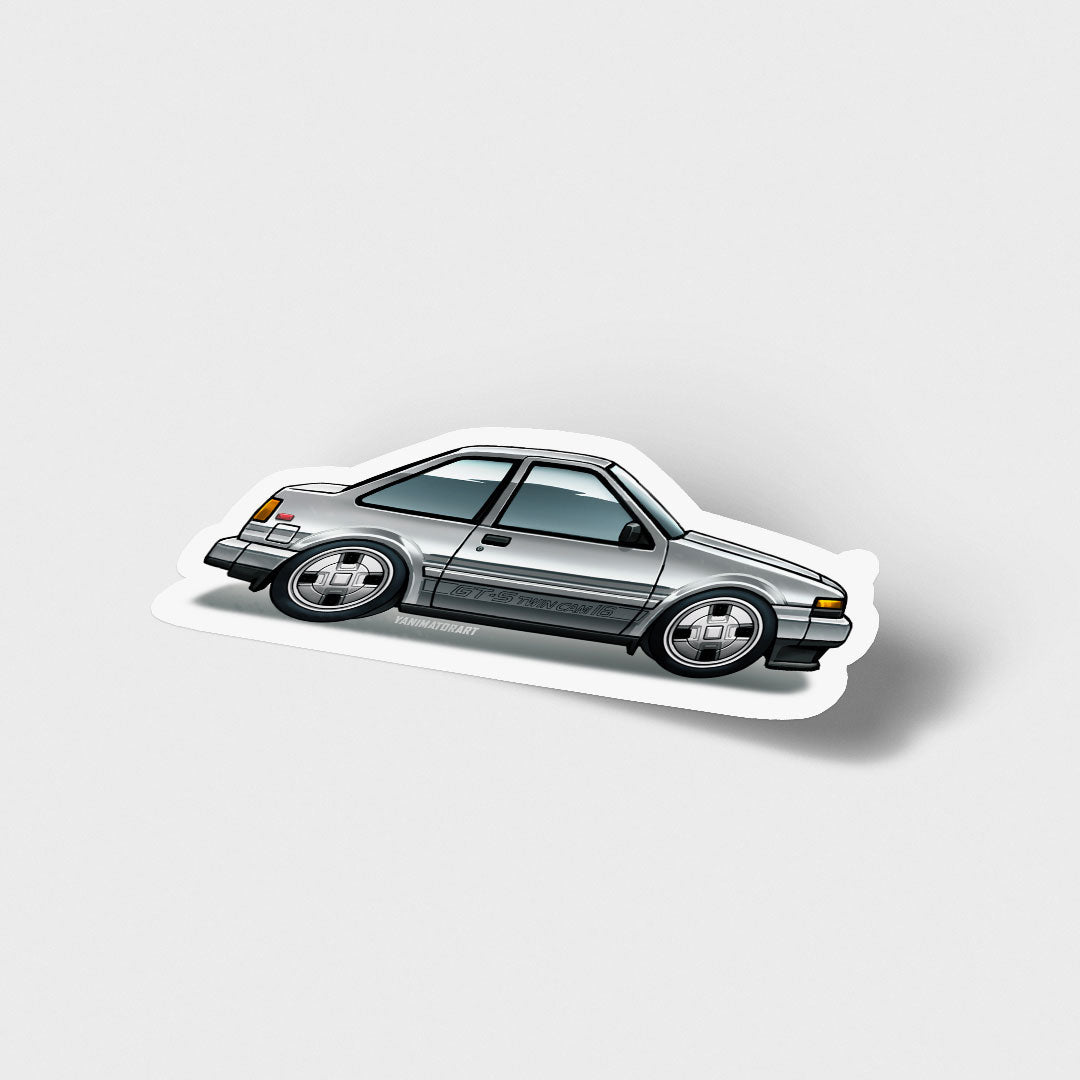 AE86 Collection USDM Zenki Coupe Silver Vinyl Sticker