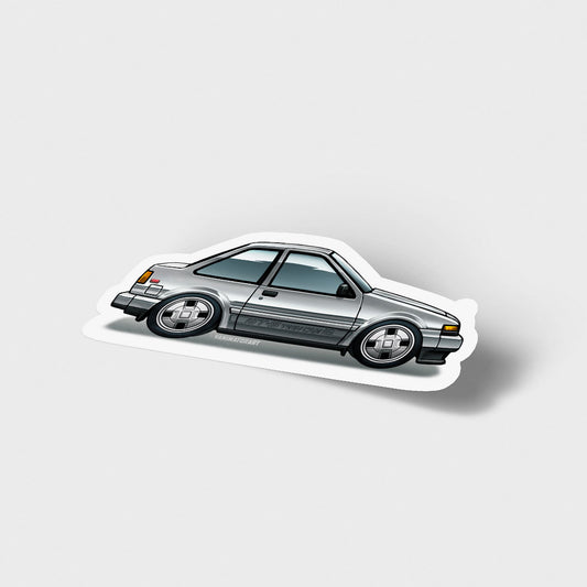 AE86 Collection USDM Zenki Coupe Silver Vinyl Sticker