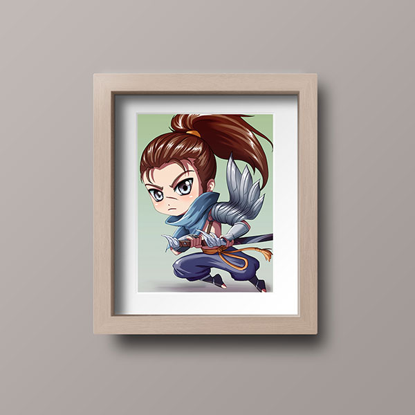 Yasuo Chibi Mini Print - nayukidraws