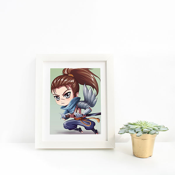 Yasuo Chibi Mini Print - nayukidraws