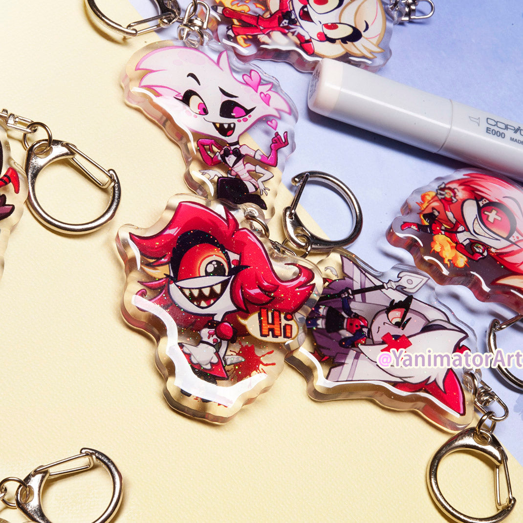 Hazbin Hotel Acrylic Charm Keychains FULL SET [10 PCS]