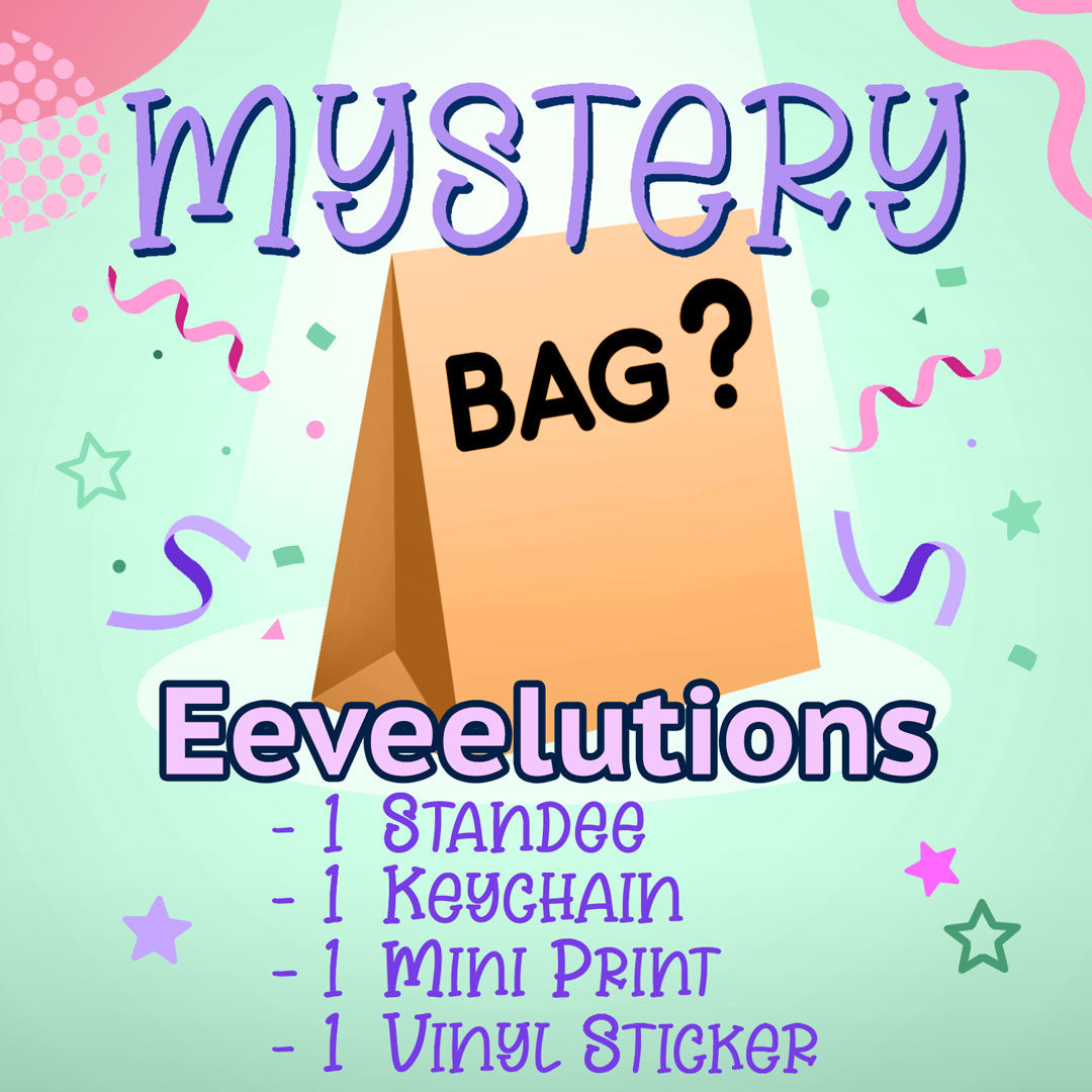 Eeveelution Mystery Bag (1 Standee, 1 Keychain, 1 Mini Print, 1 Vinyl Sticker)