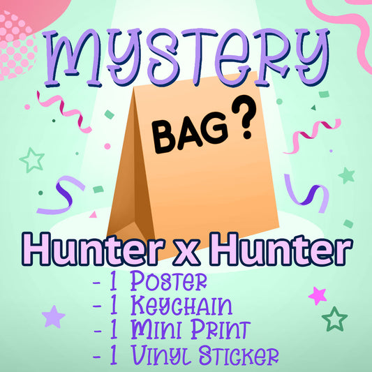 Hunter x Hunter Mystery Bag (1 Poster, 1 Keychain, 1 Mini Print, 1 Vinyl Sticker)
