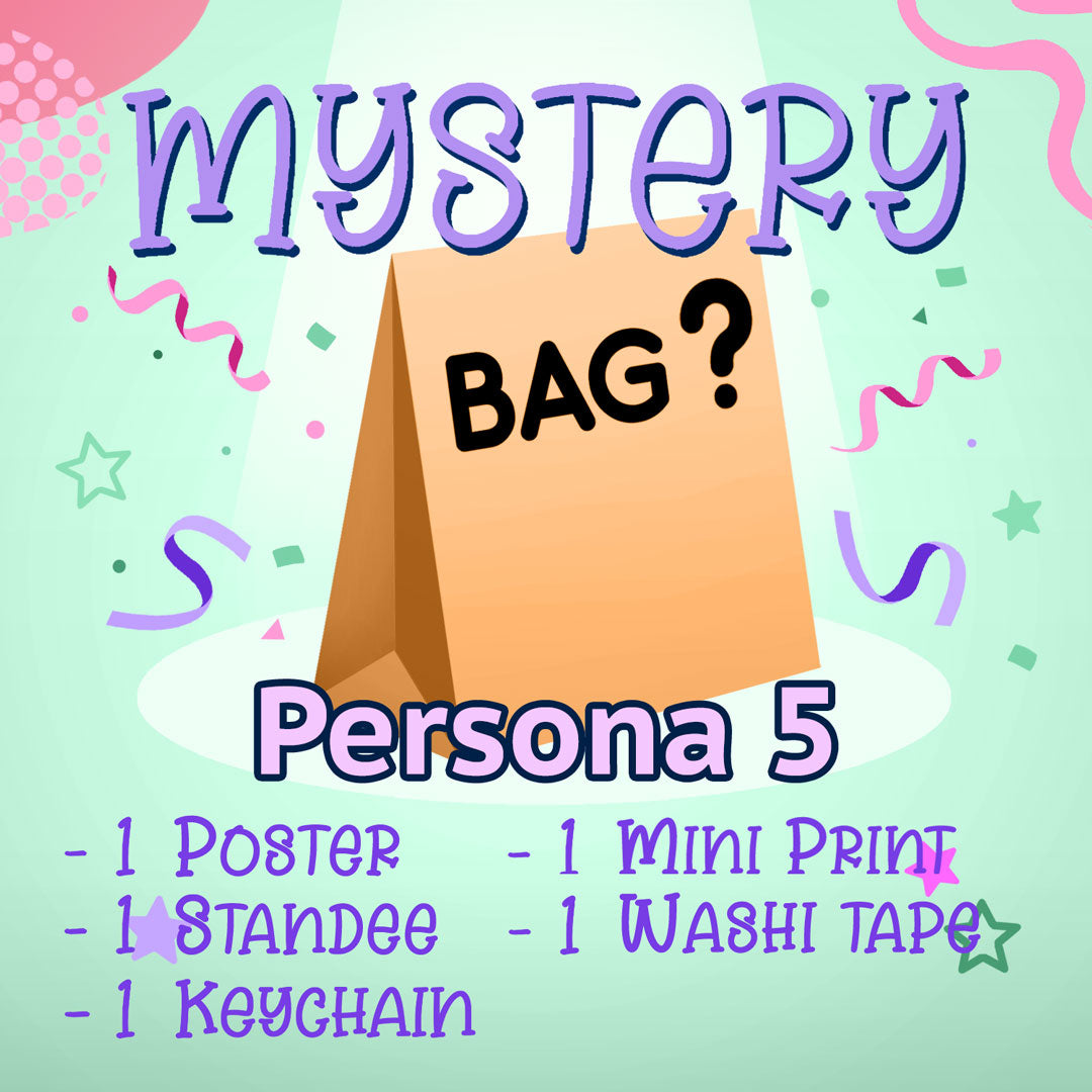 Persona 5 Mystery Bag (1 Poster, 1 Standee, 1 Keychain, 1 Mini Print, 1 Washi Tape)