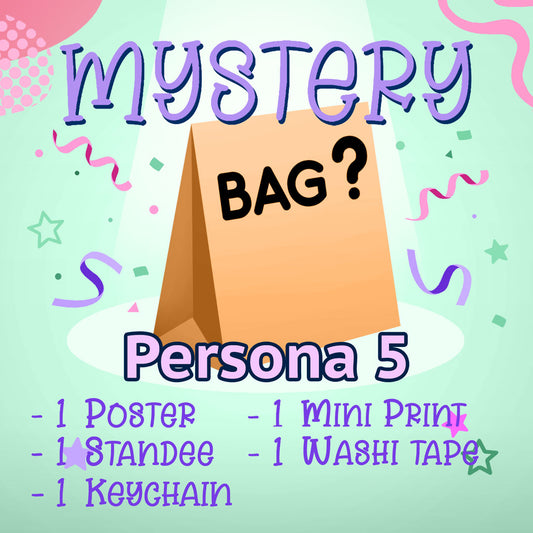 Persona 5 Mystery Bag (1 Poster, 1 Standee, 1 Keychain, 1 Mini Print, 1 Washi Tape)