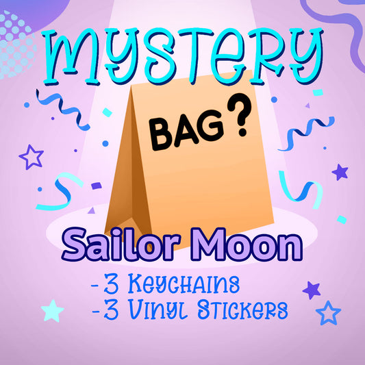 Sailor Moon Mystery Bag (3 Keychains, 3 Vinyl Stickers)