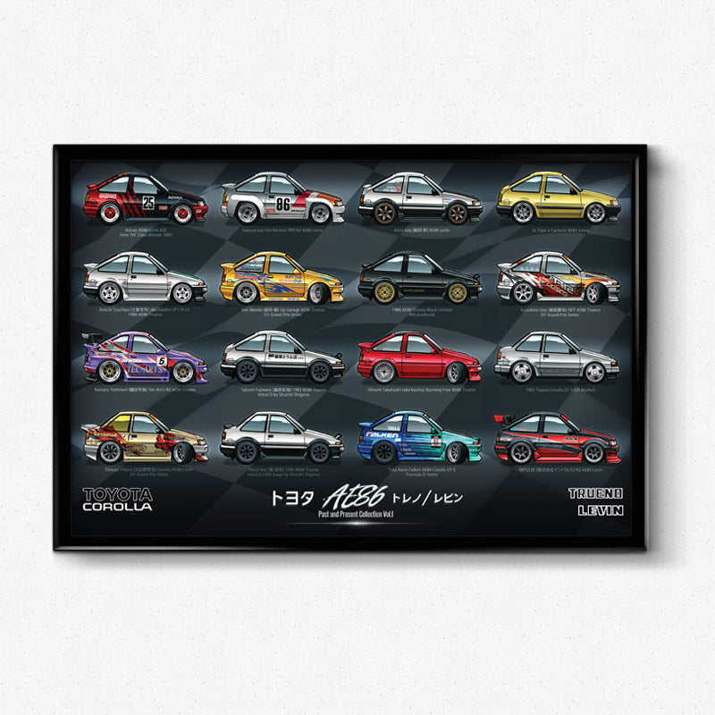 AE86 Past and Present Collection Poster Print