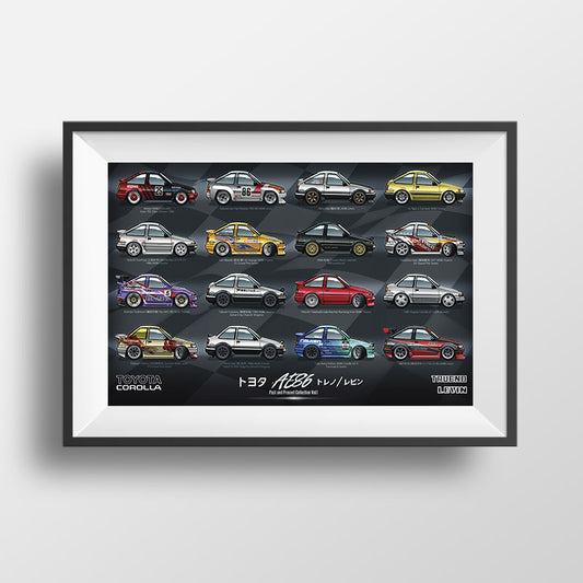 AE86 Past and Present Collection Vol.1 Poster Print