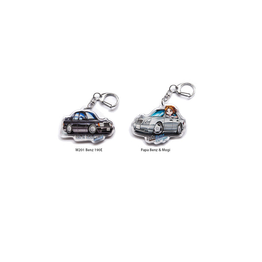 Initial D Cars - Mercedes Acrylic Charm Keychain FULL SET [2 PCS]