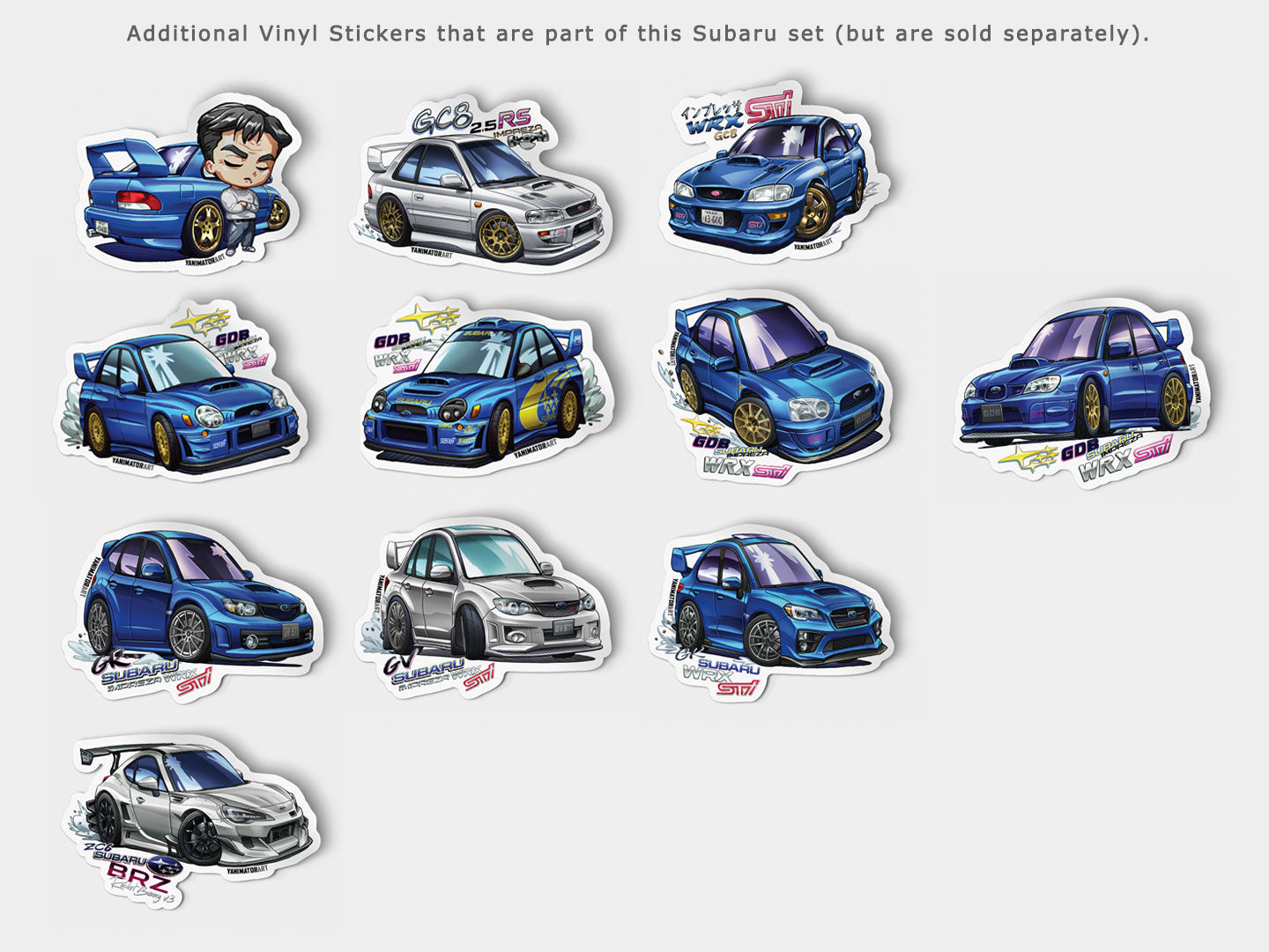 Bunta Fujiwara GC8 Impreza WRX STI Type R Blue Character Vinyl Sticker