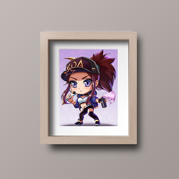 KDA Akali Chibi Mini Print - nayukidraws