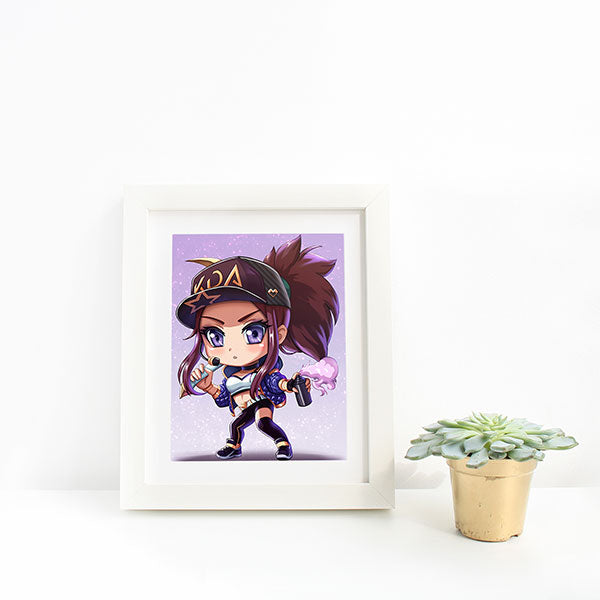 KDA Akali Chibi Mini Print - nayukidraws