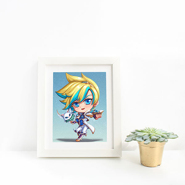 Star Guardian Ezreal Chibi Mini Print - nayukidraws