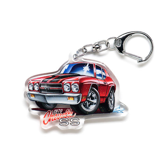 Chevelle SS Dom FnF Red Acrylic Charm Keychain