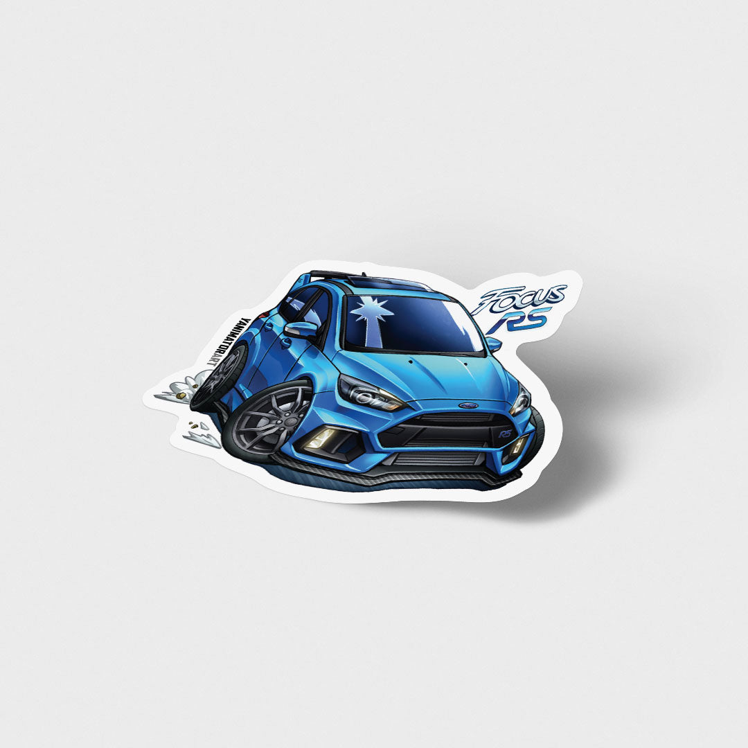 Focus Blue Sticker Ford Focus RS Nitrous Blue Vinyl Sticker – YanimatorART