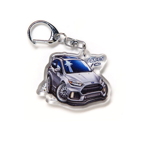 Ford Focus RS Grey Acrylic Charm Keychain