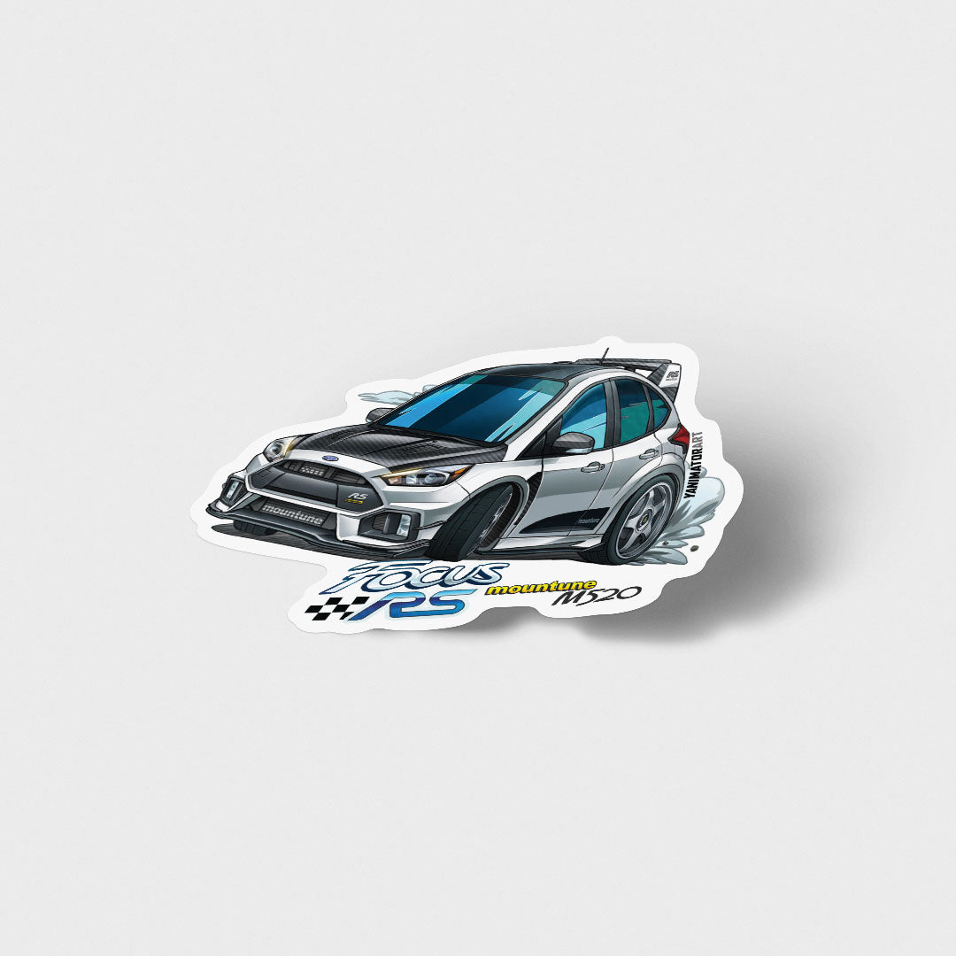 Ford Focus RS Mountune m520 White Vinyl Sticker