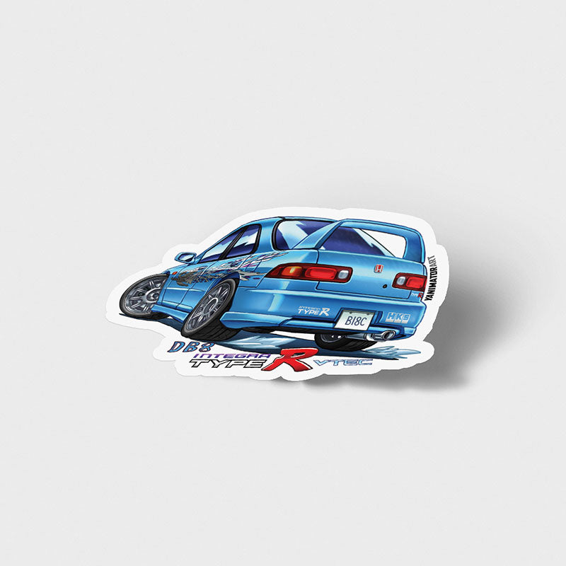 Integra Type R Window Sticker DB8 Integra TypeR 4-Door Mia FnF Blue Vinyl Sticker – YanimatorART