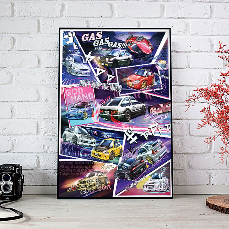 Initial D: Stage 4 Chibi Car Poster Print - Fourth Stage