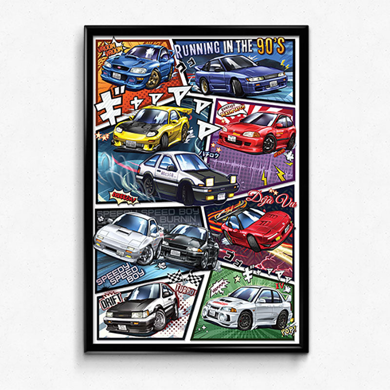 Initial D: First Edition Variant - Running in the 90s Car Poster Print