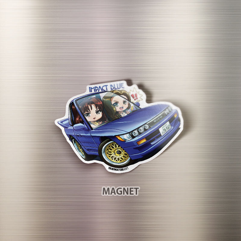 Mako & Sayuki Impact Blue Silvia Sil80 SilEighty 240sx Character Drift Magnet