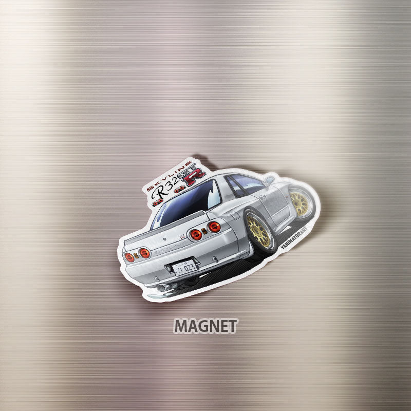 R32 Skyline GT-R Rear White (Wangan Midnight) Magnet