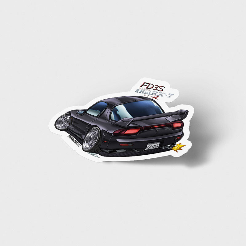 Fc Rx7 Rear Decals FD3S RX-7 Rear Kyoko Iwase Black Vinyl Sticker – YanimatorART