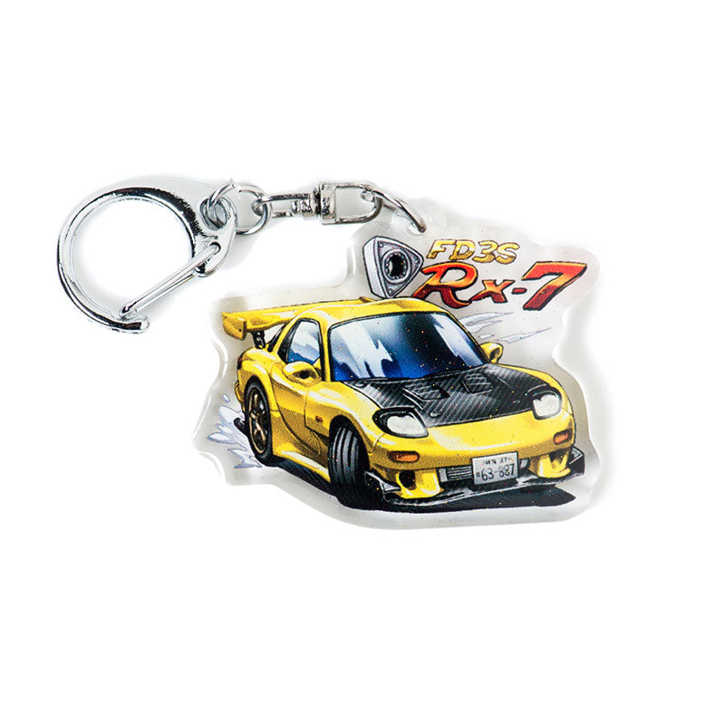 FD3S RX7 RX-7 Yellow Acrylic Charm Keychain