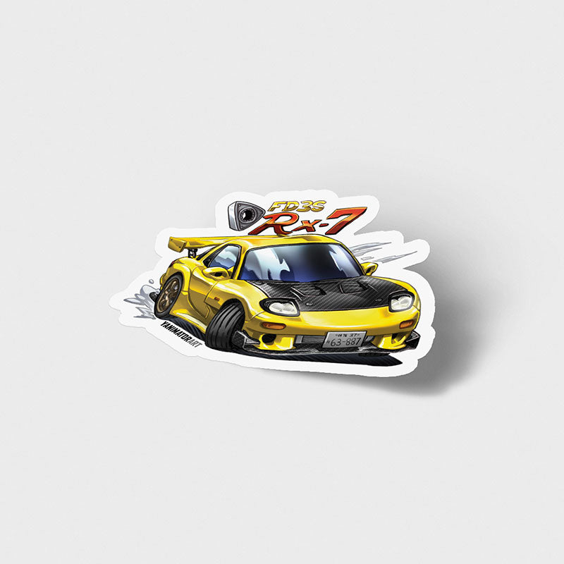 FD3S RX-7 5th Stage Yellow Vinyl Sticker